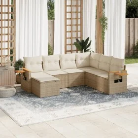Set sofás de jardín 7 piezas y cojines ratán sintético beige de , Conjuntos de jardín - Ref: Foro24-3259447, Precio: 492,62 €...