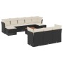 Set de sofás de jardín 11 pzas y cojines ratán sintético negro de , Conjuntos de jardín - Ref: Foro24-3223879, Precio: 558,78...
