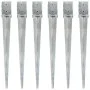 Ground spikes 6 units galvanized steel silver 10x10x91 cm by vidaXL, Spikes for anchoring in the ground - Ref: Foro24-145423,...