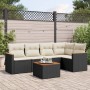 Set de sofás de jardín 6 piezas y cojines ratán sintético negro de , Conjuntos de jardín - Ref: Foro24-3258353, Precio: 361,7...