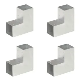 L post connectors 4 pcs galvanized metal 91x91 mm by vidaXL, fence posts - Ref: Foro24-145470, Price: 58,47 €, Discount: %