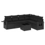 Set de comedor de jardín 7 pzas y cojines ratán sintético negro de , Conjuntos de jardín - Ref: Foro24-3252552, Precio: 479,0...