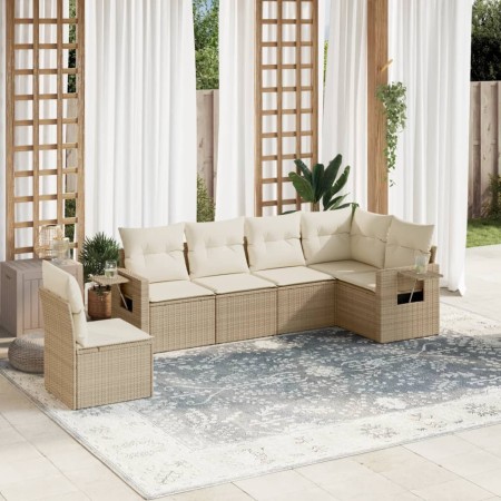 Juego de sofás jardín con cojines 6 pzas ratán sintético beige de , Conjuntos de jardín - Ref: Foro24-3252565, Precio: 475,42...