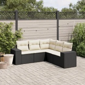 Set de muebles de jardín 5 pzas y cojines ratán sintético negro de , Conjuntos de jardín - Ref: Foro24-3254883, Precio: 343,6...