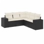 Set de muebles de jardín 5 pzas y cojines ratán sintético negro de , Conjuntos de jardín - Ref: Foro24-3254883, Precio: 337,8...