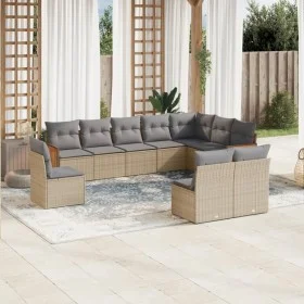Juego de sofás jardín con cojines beige 10 pzas ratán sintético de , Conjuntos de jardín - Ref: Foro24-3260155, Precio: 617,9...