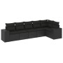 Set de sofás de jardín 6 piezas y cojines ratán sintético negro de , Conjuntos de jardín - Ref: Foro24-3222584, Precio: 434,0...