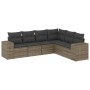 Set de muebles de jardín 6 pzas y cojines ratán sintético gris de , Conjuntos de jardín - Ref: Foro24-3222609, Precio: 389,35...
