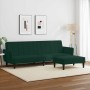 Sofá cama de 2 plazas con taburete terciopelo verde oscuro en Sofás | Comprar online en Foru.es