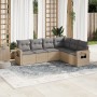 Juego de sofás jardín con cojines 6 pzas ratán sintético beige de , Conjuntos de jardín - Ref: Foro24-3252546, Precio: 433,29...