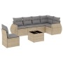 Set sofás de jardín 7 piezas y cojines ratán sintético beige de , Conjuntos de jardín - Ref: Foro24-3253776, Precio: 482,66 €...