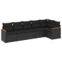 Set de sofás de jardín 6 piezas y cojines ratán sintético negro de , Conjuntos de jardín - Ref: Foro24-3258387, Precio: 426,9...
