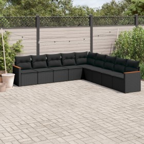 Set de sofás de jardín 8 piezas y cojines ratán sintético negro de , Conjuntos de jardín - Ref: Foro24-3258457, Precio: 575,2...