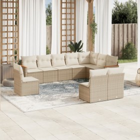 Juego de sofás jardín con cojines beige 10 pzas ratán sintético de , Conjuntos de jardín - Ref: Foro24-3258474, Precio: 671,2...