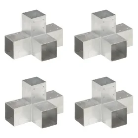 Post connectors in X 4 pcs galvanized metal 91x91 mm by vidaXL, fence posts - Ref: Foro24-145476, Price: 80,45 €, Discount: %