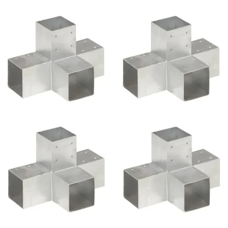 Post connectors in X 4 pcs galvanized metal 91x91 mm by vidaXL, fence posts - Ref: Foro24-145476, Price: 80,45 €, Discount: %