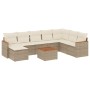Set de sofás de jardín 9 pzas con cojines ratán sintético beige de , Conjuntos de jardín - Ref: Foro24-3258656, Precio: 576,7...