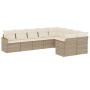 Set de sofás de jardín 9 pzas con cojines ratán sintético beige de , Conjuntos de jardín - Ref: Foro24-3258705, Precio: 644,3...