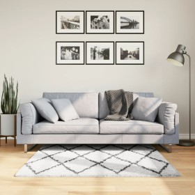 Alfombra de pelo largo moderna PAMPLONA crema y negro 120x120cm de , Alfombras - Ref: Foro24-375365, Precio: 37,04 €, Descuen...