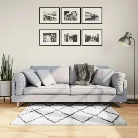 Alfombra de pelo largo moderna PAMPLONA crema y negro 120x120cm de , Alfombras - Ref: Foro24-375365, Precio: 33,94 €, Descuen...