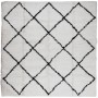Alfombra de pelo largo moderna PAMPLONA crema y negro 120x120cm de , Alfombras - Ref: Foro24-375365, Precio: 37,04 €, Descuen...