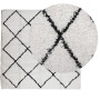 Alfombra de pelo largo moderna PAMPLONA crema y negro 120x120cm de , Alfombras - Ref: Foro24-375365, Precio: 37,04 €, Descuen...