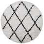 Alfombra de pelo largo moderna PAMPLONA crema y negro Ø 160 cm de , Alfombras - Ref: Foro24-375378, Precio: 50,88 €, Descuent...