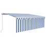 Toldo retráctil manual con persiana y LED azul y blanco 4x3 m de , Toldos - Ref: Foro24-3069301, Precio: 384,59 €, Descuento: %