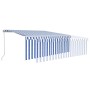 Toldo retráctil manual con persiana y LED azul y blanco 4x3 m de , Toldos - Ref: Foro24-3069301, Precio: 384,59 €, Descuento: %