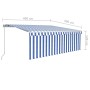 Toldo retráctil manual con persiana y LED azul y blanco 4x3 m de , Toldos - Ref: Foro24-3069301, Precio: 384,59 €, Descuento: %