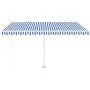 Toldo de pie automático azul y blanco 450x350 cm de , Toldos - Ref: Foro24-3069646, Precio: 659,12 €, Descuento: %