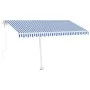 Toldo de pie automático azul y blanco 450x350 cm de , Toldos - Ref: Foro24-3069646, Precio: 659,12 €, Descuento: %