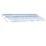 Toldo de pie automático azul y blanco 450x350 cm de , Toldos - Ref: Foro24-3069646, Precio: 659,12 €, Descuento: %