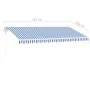 Toldo de pie automático azul y blanco 450x350 cm de , Toldos - Ref: Foro24-3069646, Precio: 659,12 €, Descuento: %