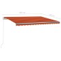 Toldo retráctil automático con postes naranja y marrón 4,5x3,5m de , Toldos - Ref: Foro24-3070050, Precio: 665,58 €, Descuent...