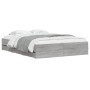Cama con cajones madera ingeniería gris Sonoma 140x200 cm de , Camas y somieres - Ref: Foro24-3207278, Precio: 199,57 €, Desc...
