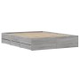 Cama con cajones madera ingeniería gris Sonoma 140x200 cm de , Camas y somieres - Ref: Foro24-3207278, Precio: 199,57 €, Desc...