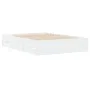 Cama con cajones madera de ingeniería blanco 135x190 cm de , Camas y somieres - Ref: Foro24-3207308, Precio: 183,05 €, Descue...