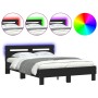 Estructura de cama con cabecero y luces LED negro 120x190 cm de , Camas y somieres - Ref: Foro24-3207575, Precio: 184,55 €, D...