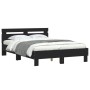 Estructura de cama con cabecero y luces LED negro 120x190 cm de , Camas y somieres - Ref: Foro24-3207575, Precio: 184,55 €, D...