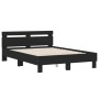 Estructura de cama con cabecero y luces LED negro 120x190 cm de , Camas y somieres - Ref: Foro24-3207575, Precio: 184,55 €, D...