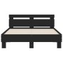 Estructura de cama con cabecero y luces LED negro 120x190 cm de , Camas y somieres - Ref: Foro24-3207575, Precio: 184,55 €, D...