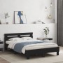 Estructura de cama con cabecero y luces LED negro 135x190 cm de , Camas y somieres - Ref: Foro24-3207568, Precio: 166,70 €, D...