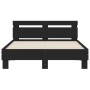Estructura de cama con cabecero y luces LED negro 135x190 cm de , Camas y somieres - Ref: Foro24-3207568, Precio: 166,70 €, D...