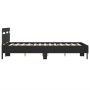 Estructura de cama con cabecero y luces LED negro 135x190 cm de , Camas y somieres - Ref: Foro24-3207568, Precio: 166,70 €, D...