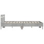 Estructura de cama cabecero y luces LED gris hormigón 140x190cm de , Camas y somieres - Ref: Foro24-3207563, Precio: 160,57 €...
