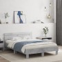 Estructura de cama cabecero y luces LED gris hormigón 120x190cm de , Camas y somieres - Ref: Foro24-3207577, Precio: 154,13 €...