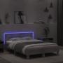 Estructura de cama cabecero y luces LED gris hormigón 120x190cm de , Camas y somieres - Ref: Foro24-3207577, Precio: 154,13 €...