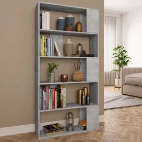 Estantería madera contrachapada gris hormigón 80x24x159cm de vidaXL, Librerías y estanterías - Ref: Foro24-800103, Precio: 53...