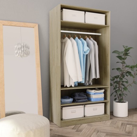 Armario de madera contrachapada roble sonoma 100x50x200 cm de vidaXL, Armarios roperos - Ref: Foro24-800228, Precio: 180,11 €...